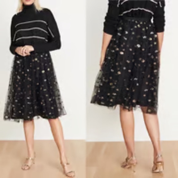 ASOS Dresses & Skirts - NWT ASOS Midi Black Tulle Skirt Size Medium Gold Spots Size 8